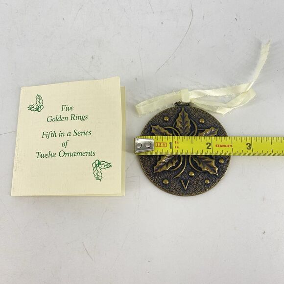 VTG Bronze Ornament-1991-5th IN SERIES TWELVE DAYS OF CHRISTMAS - Picture 2 of 3